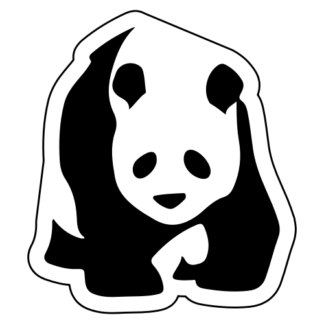 Realistic Giant Panda Sticker (Black)